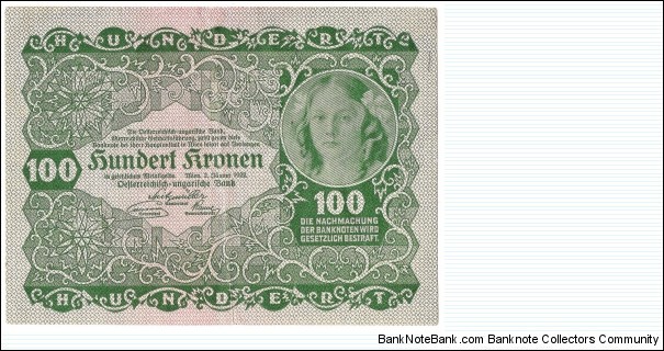 100 Kronen(1922) Banknote