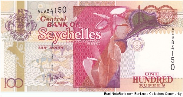 Seychelles P40 (100 rupees ND 2001) Banknote