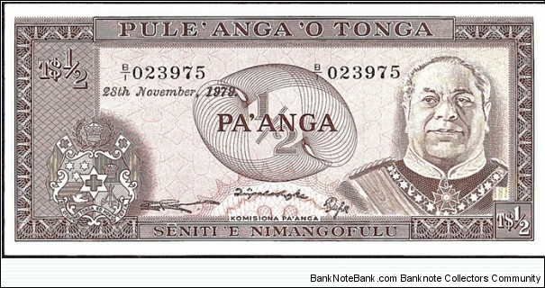 Tonga 1979 1/2 Pa'anga (50 Seniti). Banknote