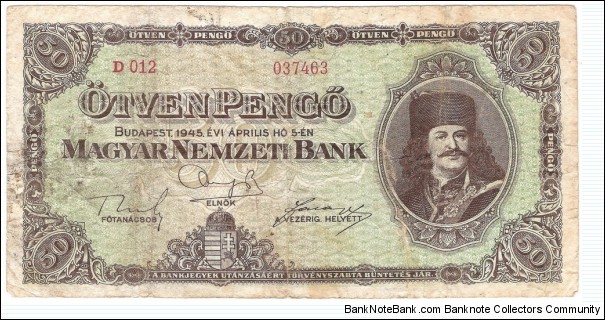 50 Pengo(1945) Banknote