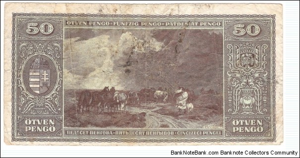 Banknote from Hungary year 1945