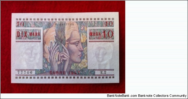 SAAR, 10 MARK Banknote