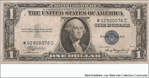 1 Dollar Silver Certificate;  Banknote