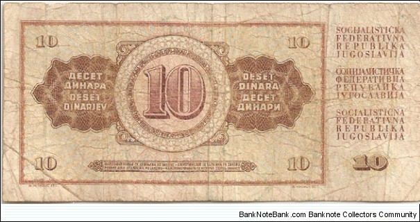 Banknote from Yugoslavia year 1968