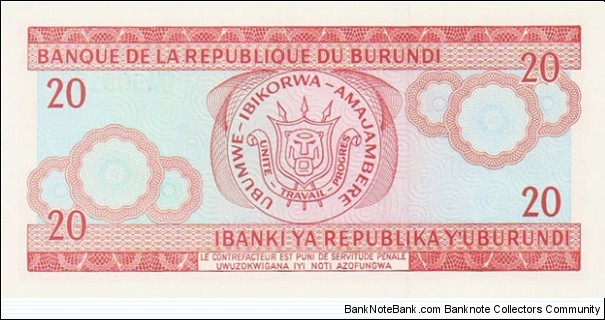 Banknote from Burundi year 2007