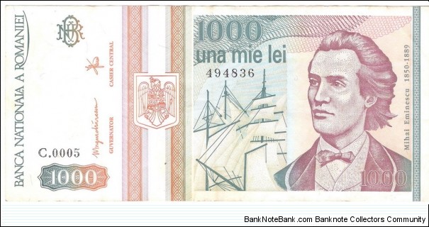 1000 Lei(second issue 1993) Banknote