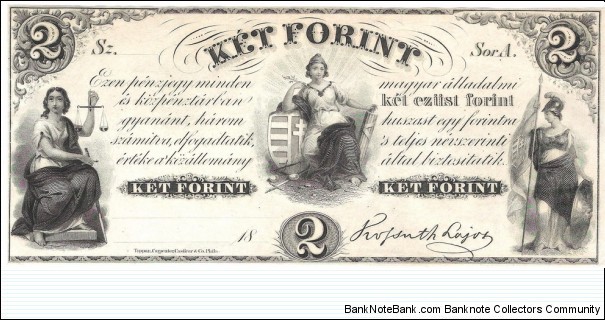 2 Forint(Pénzjegy, Philadelphia 1852) Banknote