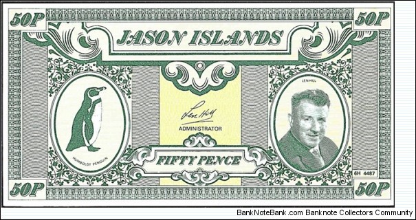 Jason Islands 1979 50 Pence. Banknote