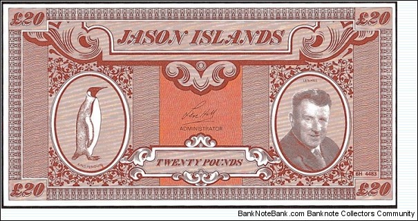 Jason Islands 1979 20 Pounds. Banknote