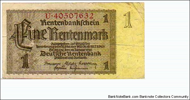 1 Rentenmark__pk# 173 b Banknote