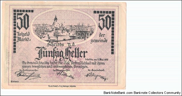 50 Heller(notgeld 1920) Banknote