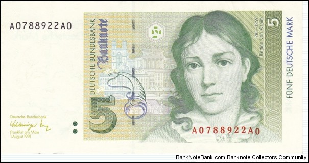 Germany P37 (5 mark 1/8-1991) Banknote