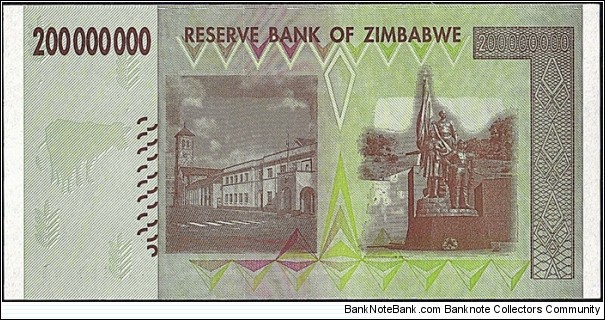 Banknote from Zimbabwe year 2008