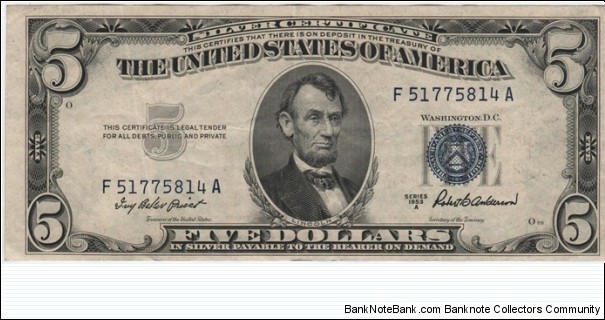 $5 1953A Silver Certificate Banknote