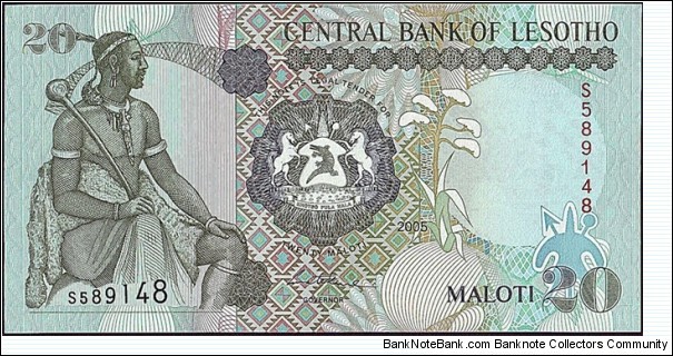 Lesotho 2005 20 Maloti. Banknote