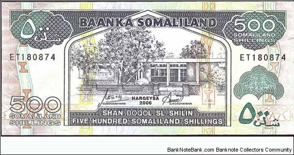 Somaliland 2006 500 Shillings. Banknote