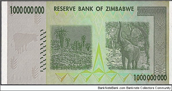 Banknote from Zimbabwe year 2008