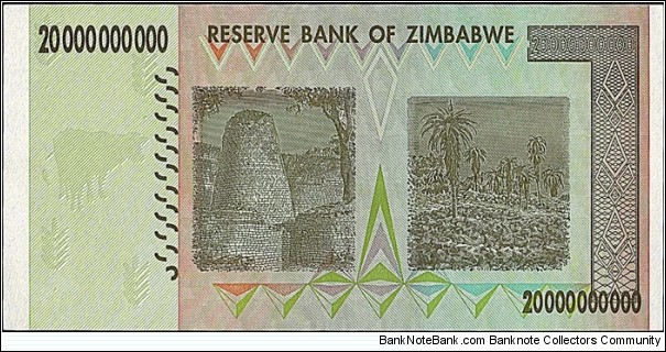 Banknote from Zimbabwe year 2008