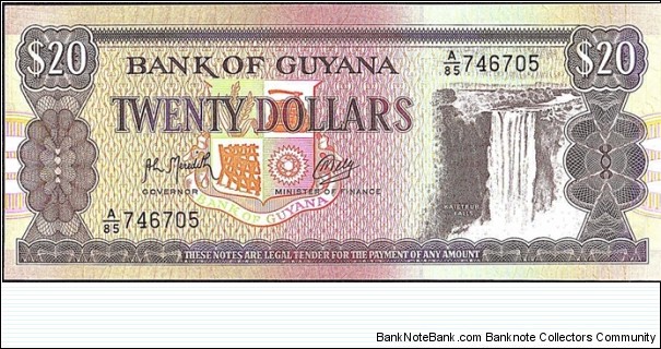 Guyana N.D. 20 Dollars. Banknote