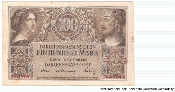 100 Mark(Occupation of Lithuania 1918) Banknote