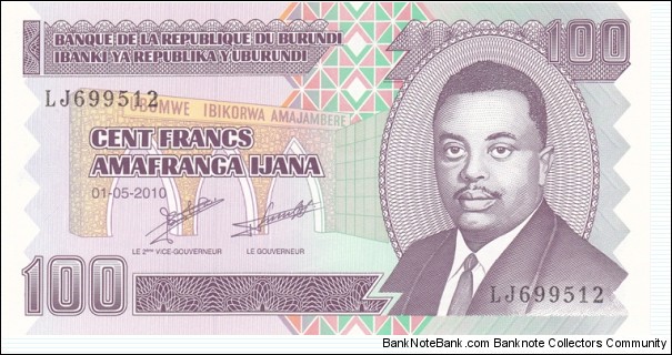 Burundi P37a (100 francs 1/5-2010) Banknote