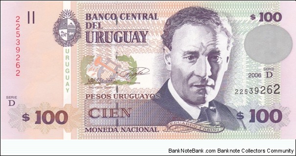 Uruguay P88 (100 pesos uruguayos 2006) Banknote