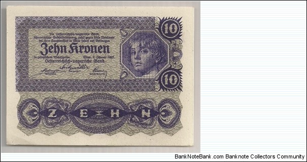 Austria 10 Kronen 1922 P75. Banknote