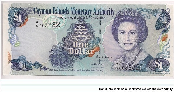 Cayman Islands 1 Dollar 2006 P33. Banknote