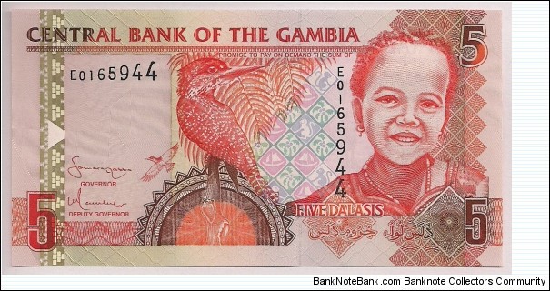 Gambia 5 Dalasis 2006 P25. Banknote