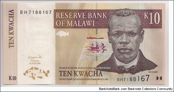 Malawi 10 Kwacha 2004 P43c. Banknote
