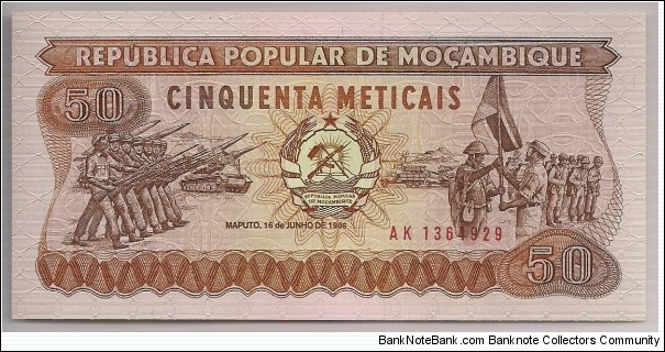 Mozambique 50 Meticais 1986 P129. Banknote