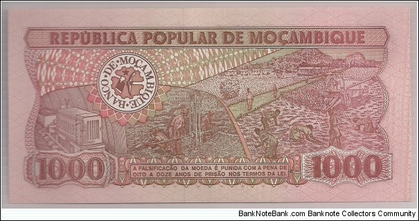 Banknote from Mozambique year 1989