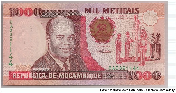 Mozambique 1000 Meticais 1991 P135. Banknote