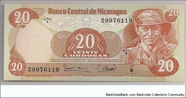 Nicaragua 20 Cordobas 1979 P135. Banknote