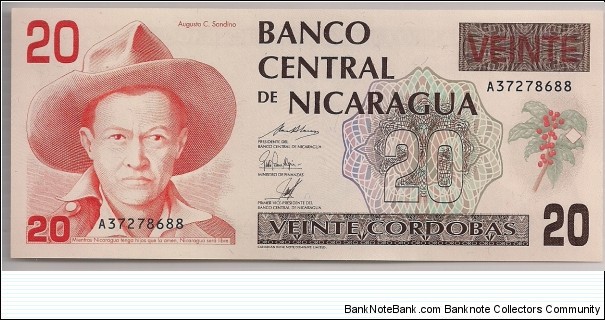 Nicaragua 20 Cordobas 1990 P176. Banknote