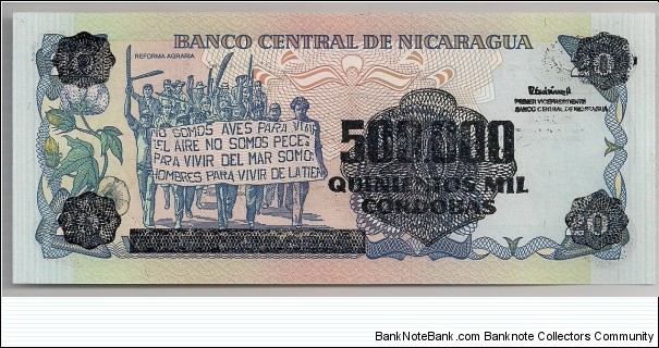 Banknote from Nicaragua year 1990