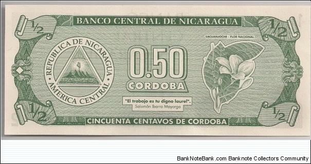 Banknote from Nicaragua year 1992
