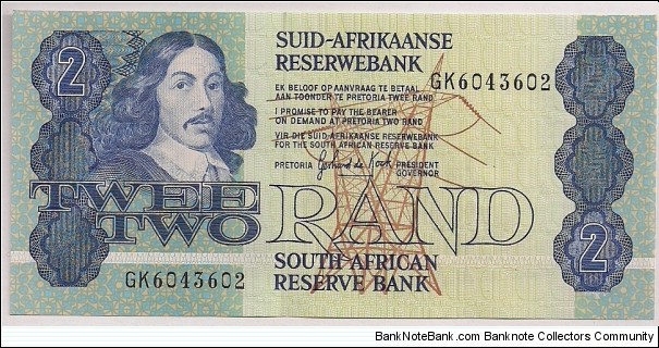 South Africa 2 Rand P118b 1981-1990. Banknote