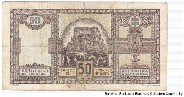 Banknote from Slovakia year 1940