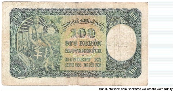 Banknote from Slovakia year 1940