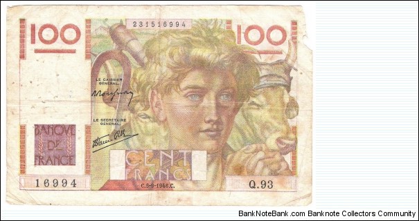 100 Francs(1946) Banknote