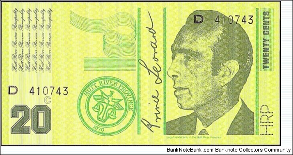 Principality of Hutt River (Hutt River Province Principality) N.D. (1974) 20 Cents. Banknote