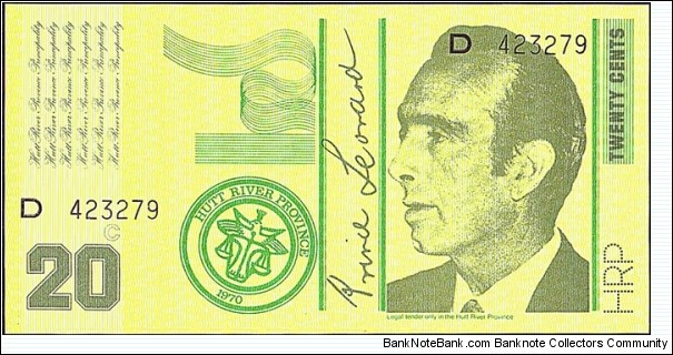 Principality of Hutt River (Hutt River Province Principality) N.D. (1974) 20 Cents. Banknote