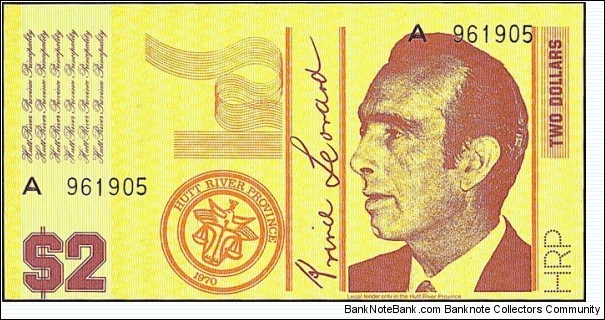 Principality of Hutt River (Hutt River Province Principality) N.D. (1974) 2 Dollars. Banknote