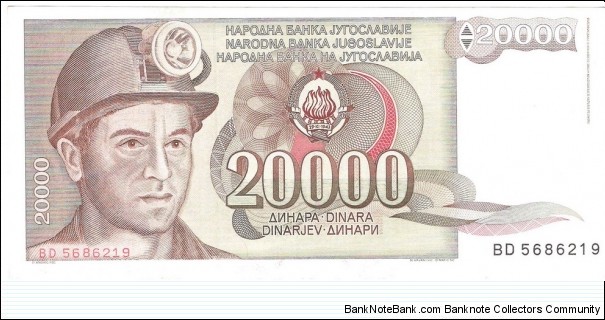 20.000 Dinara(1987) Banknote
