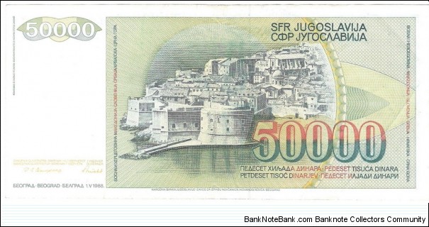 Banknote from Yugoslavia year 1988