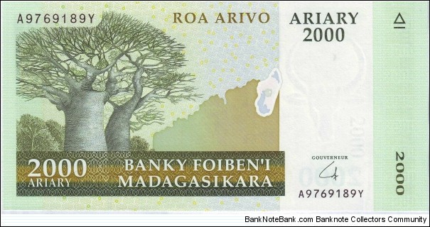  2000 Ariary Banknote