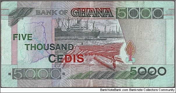 Banknote from Ghana year 2000