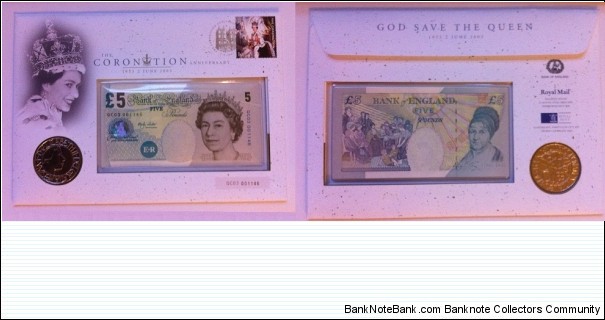 Golden Jubilee Coronation Commemorative set. Merlyn Lowther signature. Banknote