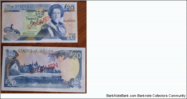 20 Pounds. Specimen note. Banknote